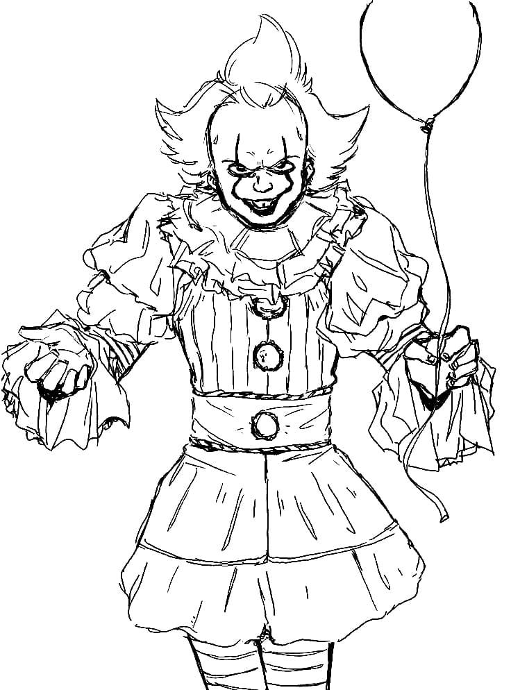 Çocuklar İçin Pennywise Boyama Sayfaları 