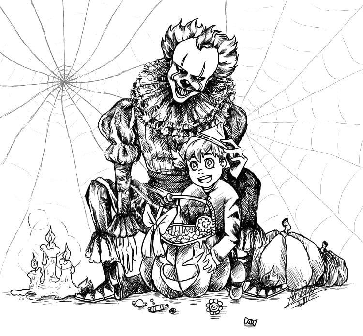 Çocuklar İçin Pennywise Boyama Sayfaları 