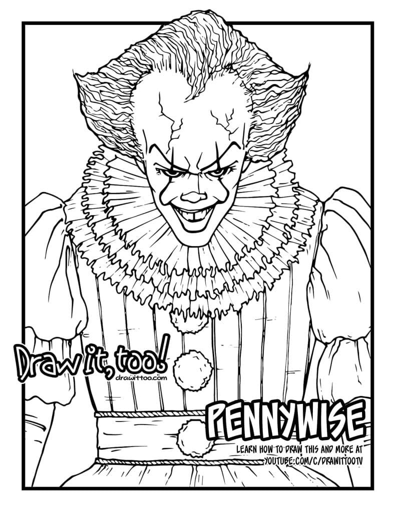 Çocuklar İçin Pennywise Boyama Sayfaları 