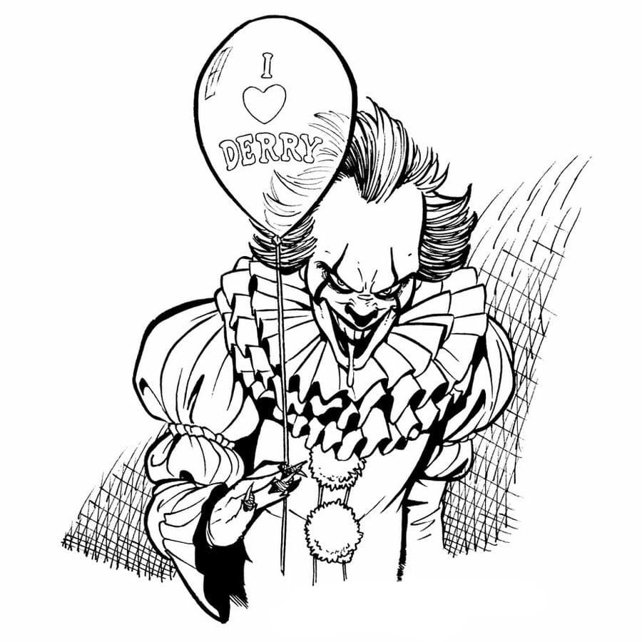 Çocuklar İçin Pennywise Boyama Sayfaları 