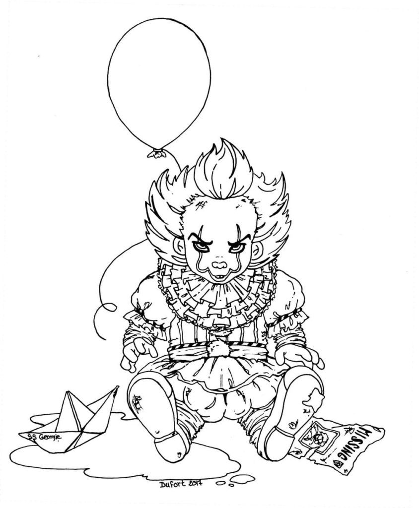 Çocuklar İçin Pennywise Boyama Sayfaları 