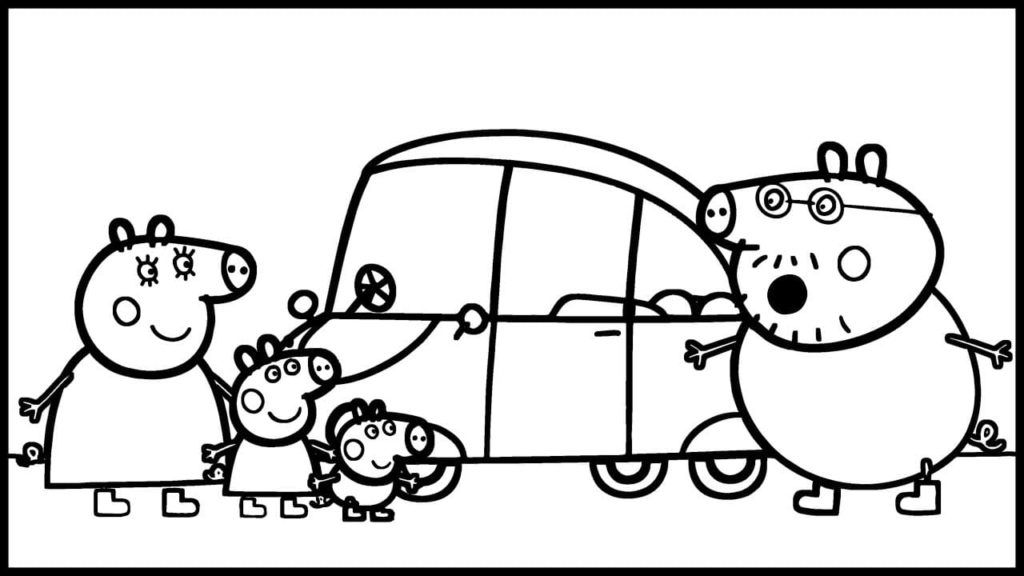 Çocuklar İçin Peppa Pig Boyama Sayfaları 