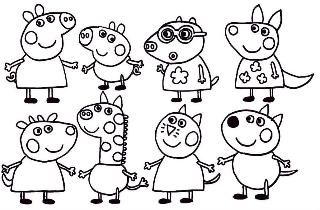 Çocuklar İçin Peppa Pig Boyama Sayfaları 
