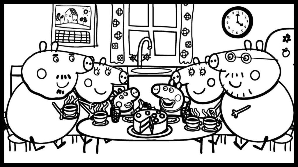 Çocuklar İçin Peppa Pig Boyama Sayfaları 