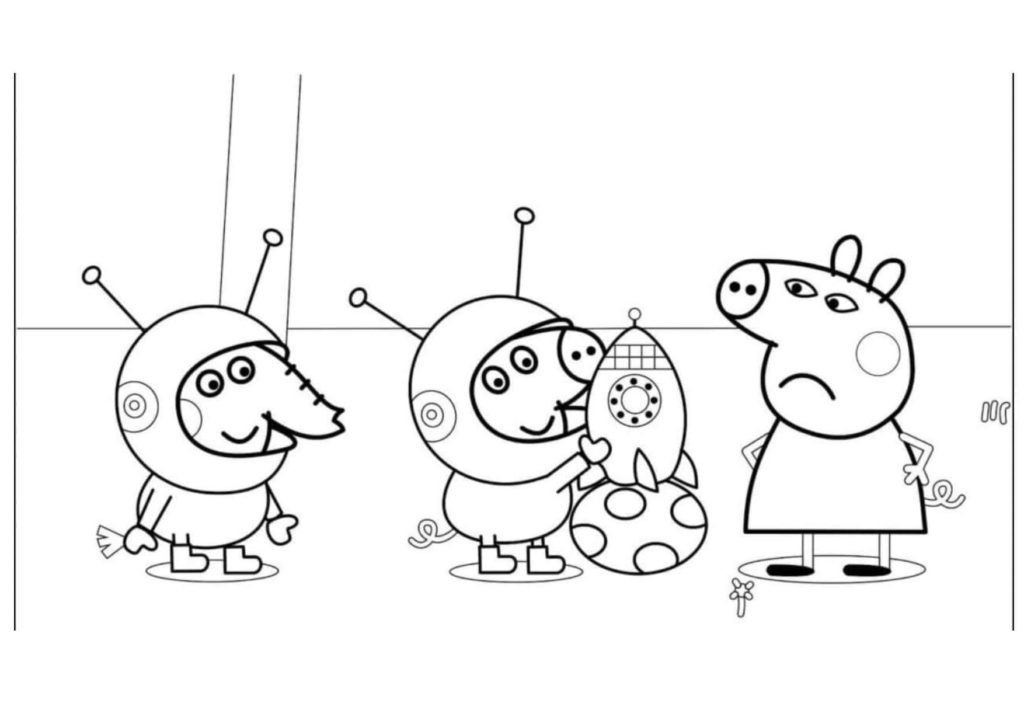 Çocuklar İçin Peppa Pig Boyama Sayfaları 