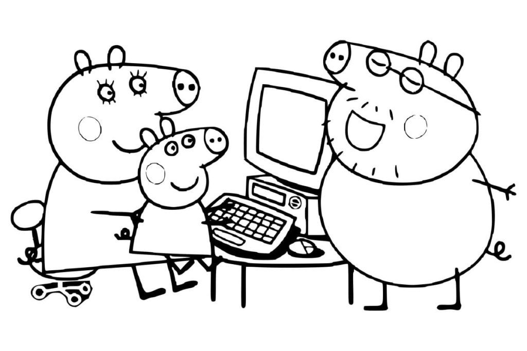 Çocuklar İçin Peppa Pig Boyama Sayfaları 