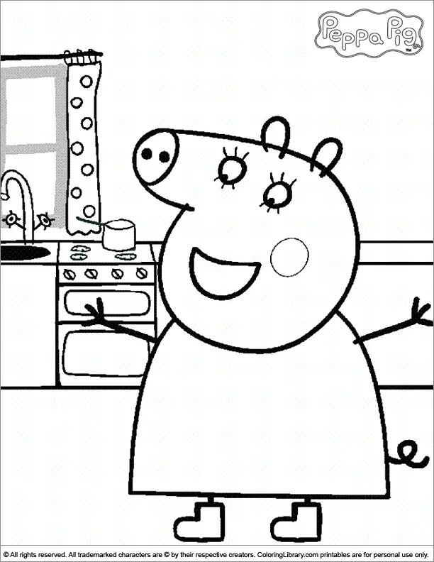 Çocuklar İçin Peppa Pig Boyama Sayfaları 