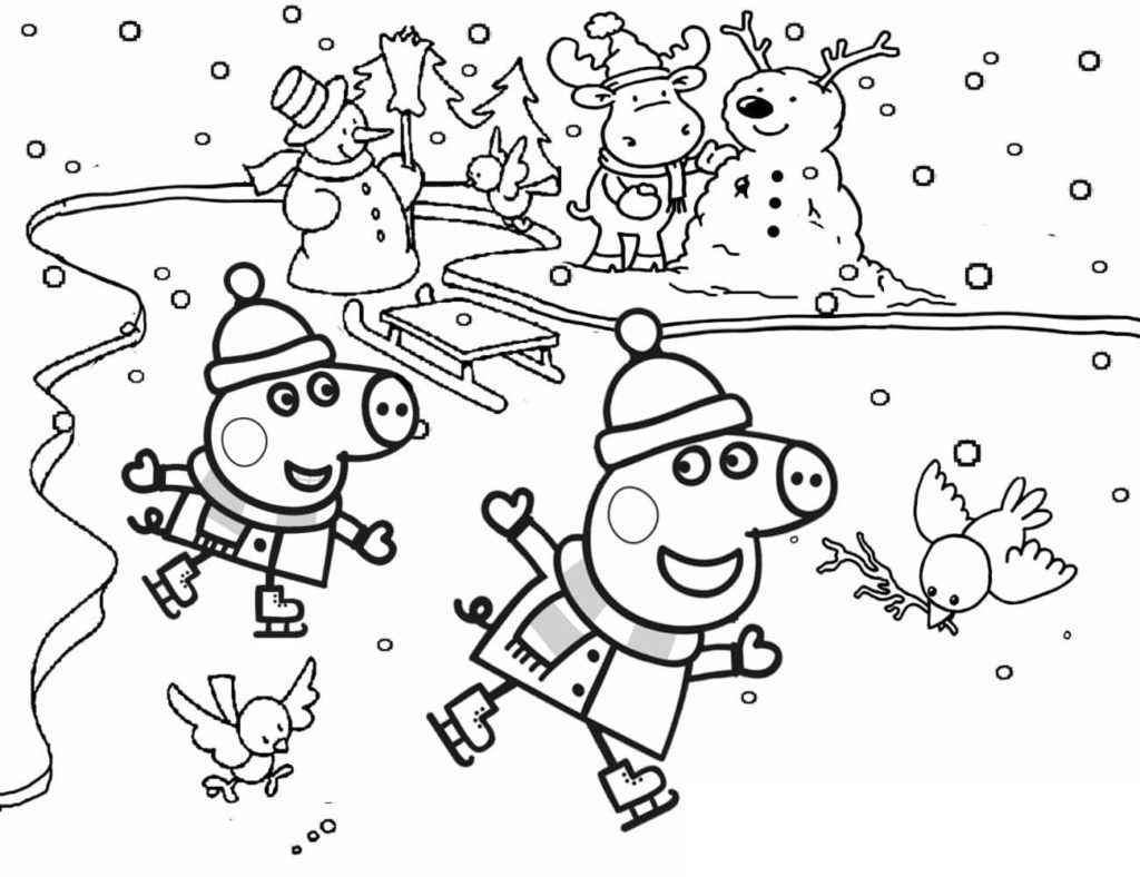 Çocuklar İçin Peppa Pig Boyama Sayfaları 
