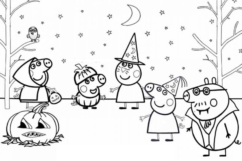 Çocuklar İçin Peppa Pig Boyama Sayfaları 