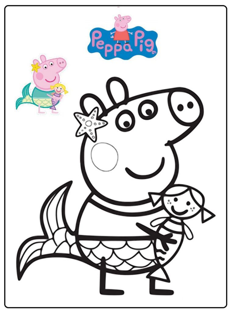 Çocuklar İçin Peppa Pig Boyama Sayfaları 
