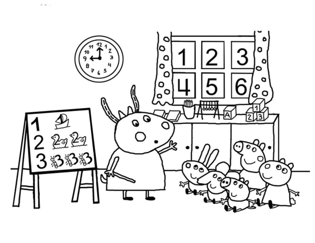 Çocuklar İçin Peppa Pig Boyama Sayfaları 