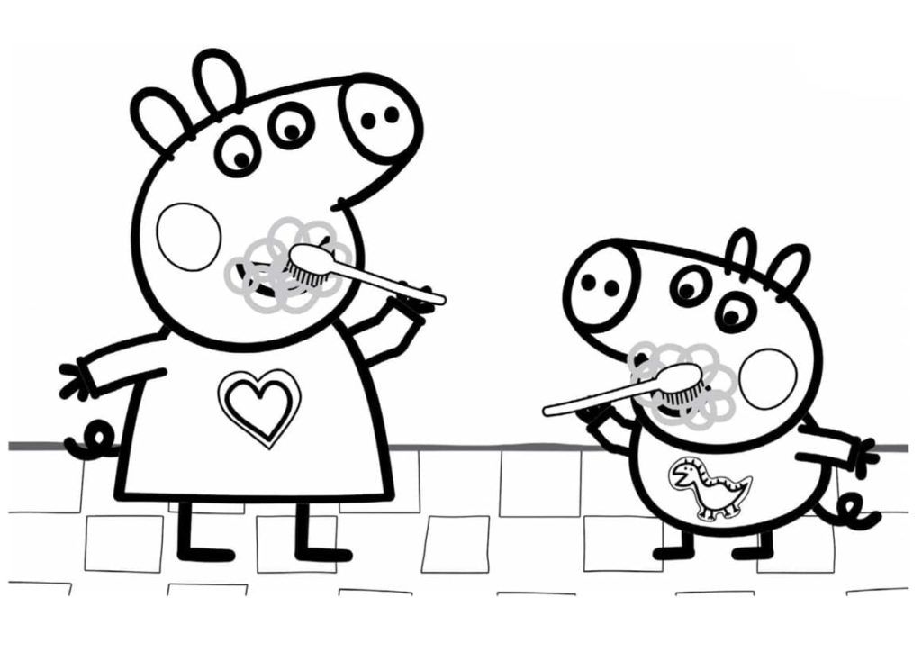 Çocuklar İçin Peppa Pig Boyama Sayfaları 