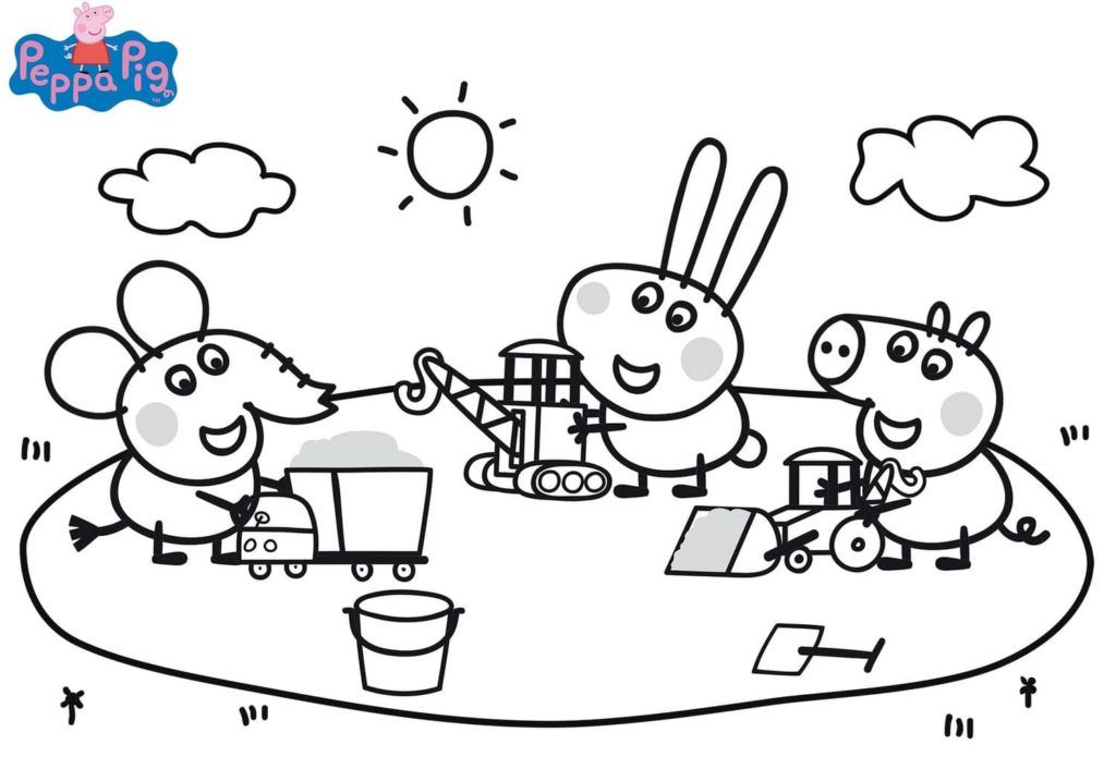 Çocuklar İçin Peppa Pig Boyama Sayfaları 