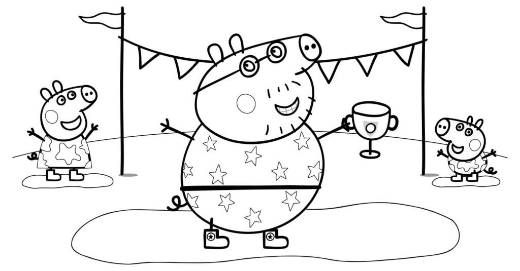 Çocuklar İçin Peppa Pig Boyama Sayfaları 