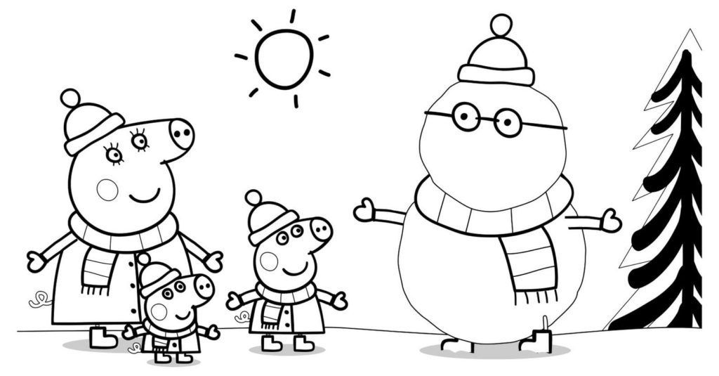 Çocuklar İçin Peppa Pig Boyama Sayfaları 