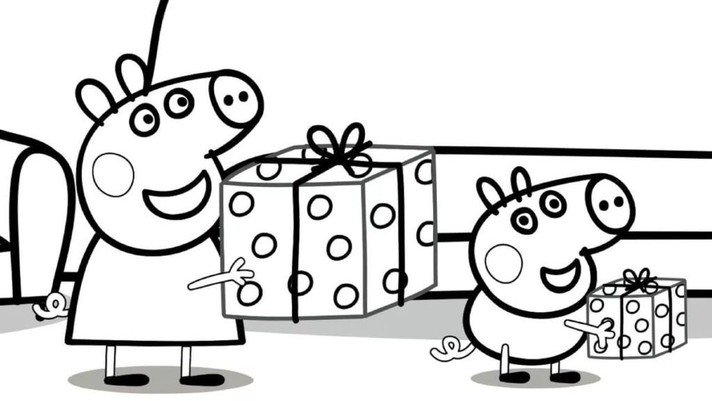 Çocuklar İçin Peppa Pig Boyama Sayfaları 