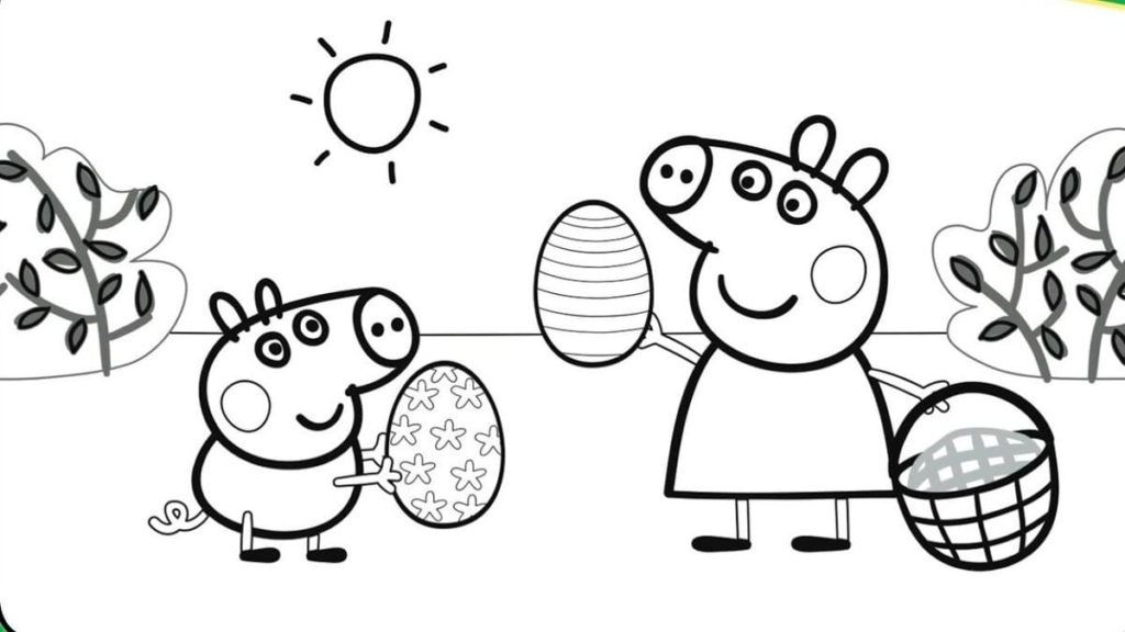 Çocuklar İçin Peppa Pig Boyama Sayfaları 