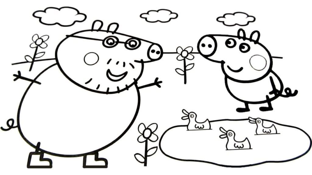 Çocuklar İçin Peppa Pig Boyama Sayfaları 