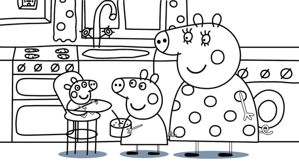 Çocuklar İçin Peppa Pig Boyama Sayfaları 