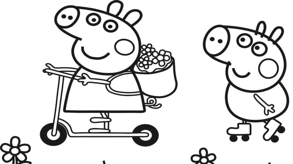 Çocuklar İçin Peppa Pig Boyama Sayfaları 