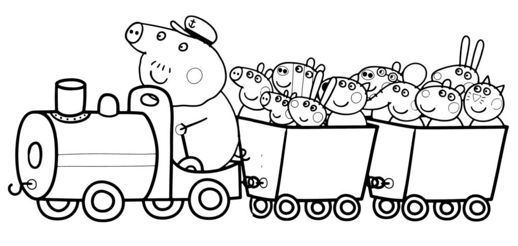 Çocuklar İçin Peppa Pig Boyama Sayfaları 