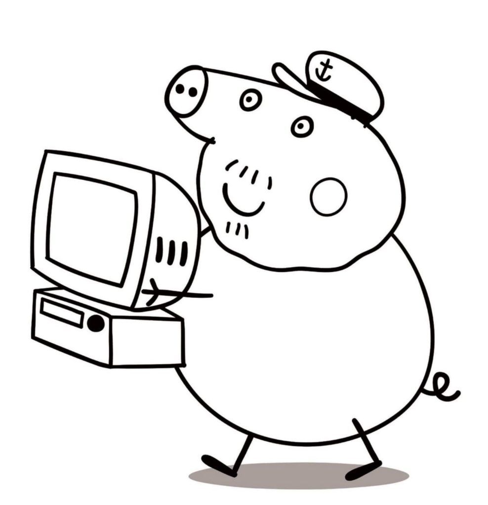 Çocuklar İçin Peppa Pig Boyama Sayfaları 