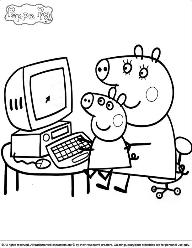 Çocuklar İçin Peppa Pig Boyama Sayfaları 