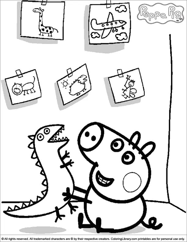 Çocuklar İçin Peppa Pig Boyama Sayfaları 
