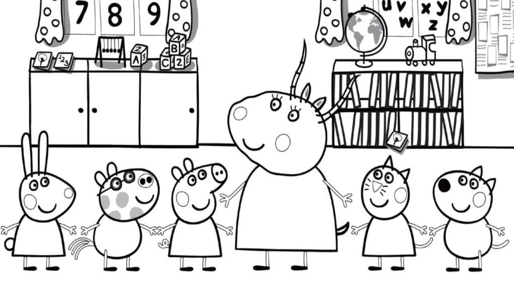 Çocuklar İçin Peppa Pig Boyama Sayfaları 