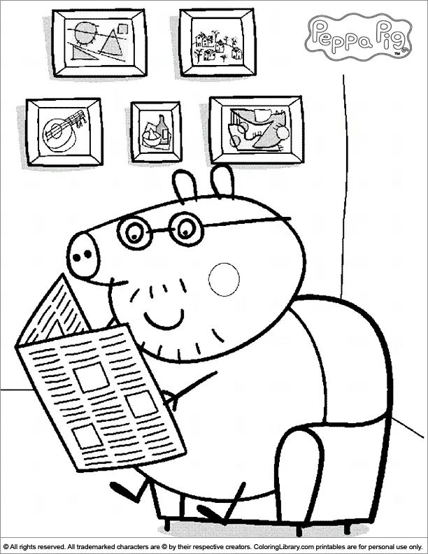 Çocuklar İçin Peppa Pig Boyama Sayfaları 