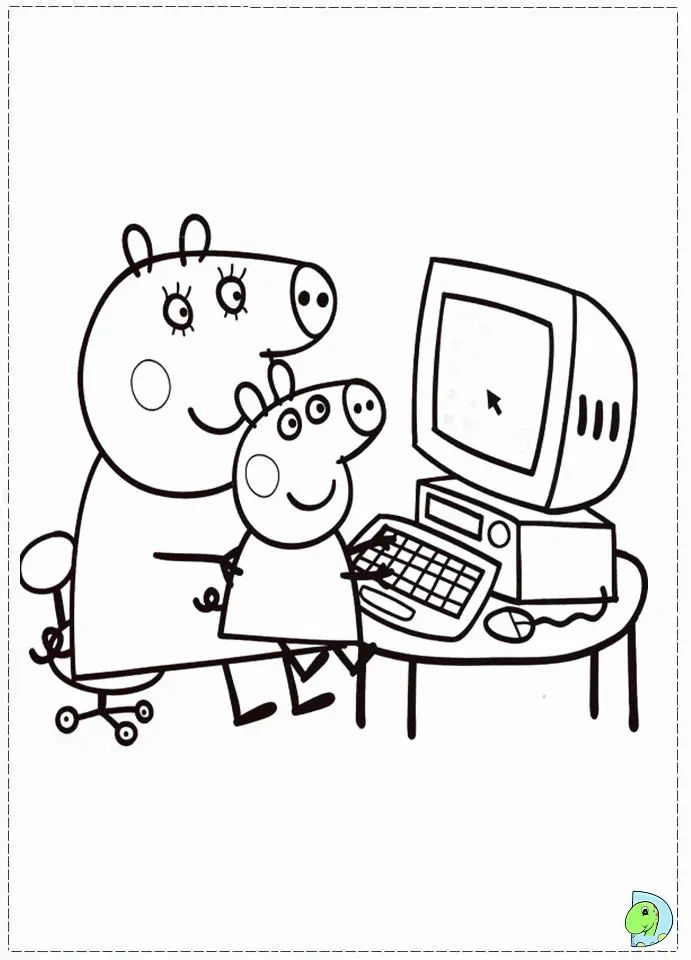 Çocuklar İçin Peppa Pig Boyama Sayfaları 