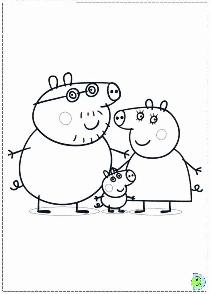 Çocuklar İçin Peppa Pig Boyama Sayfaları 