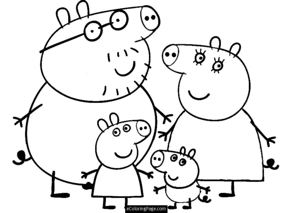Çocuklar İçin Peppa Pig Boyama Sayfaları 