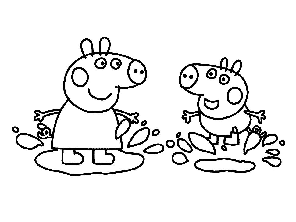 Çocuklar İçin Peppa Pig Boyama Sayfaları 