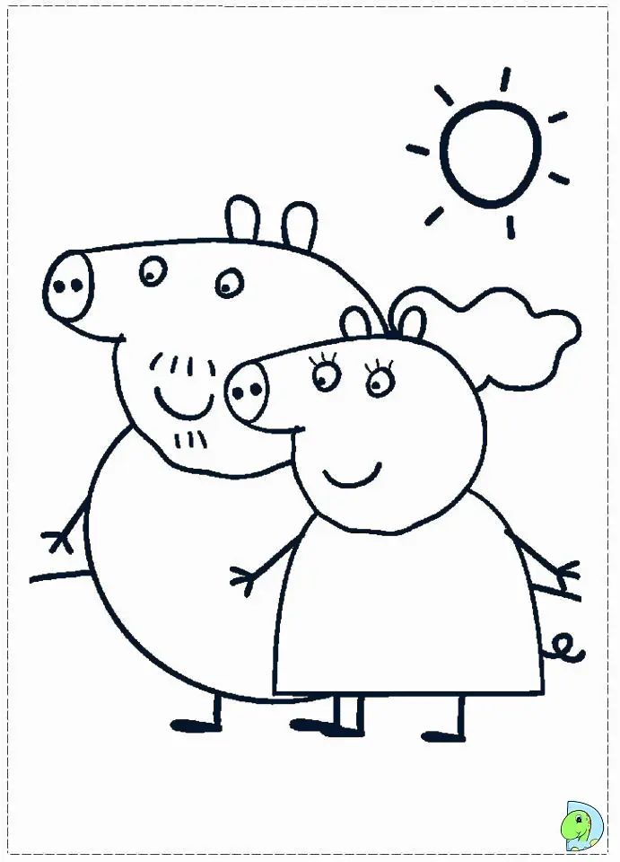 Çocuklar İçin Peppa Pig Boyama Sayfaları 