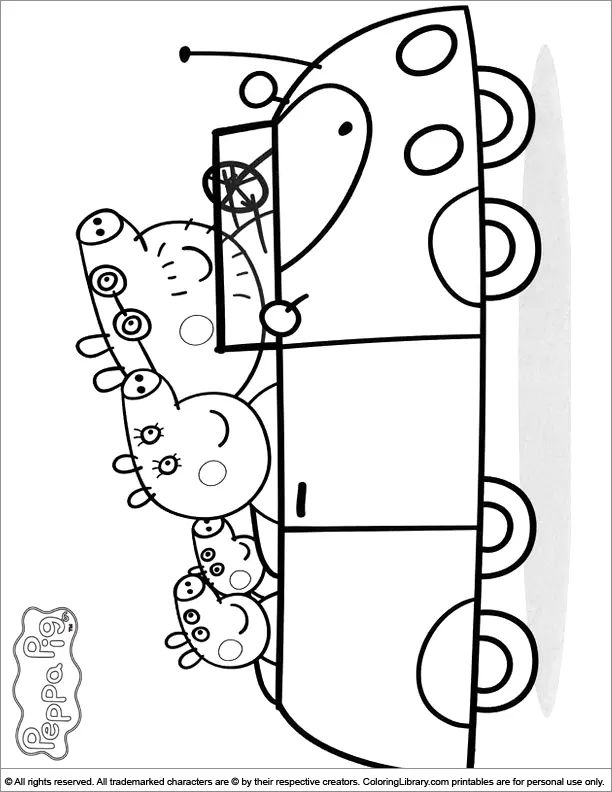 Çocuklar İçin Peppa Pig Boyama Sayfaları 