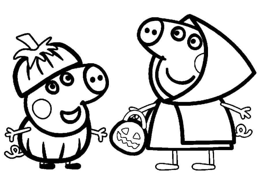 Çocuklar İçin Peppa Pig Boyama Sayfaları 