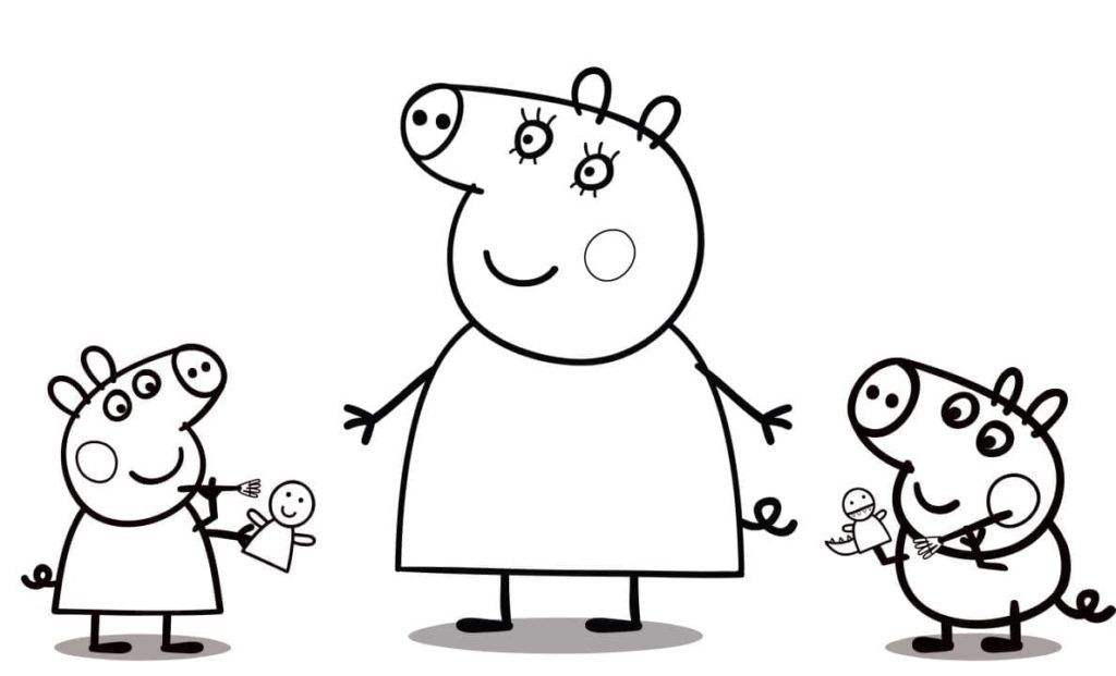 Çocuklar İçin Peppa Pig Boyama Sayfaları 