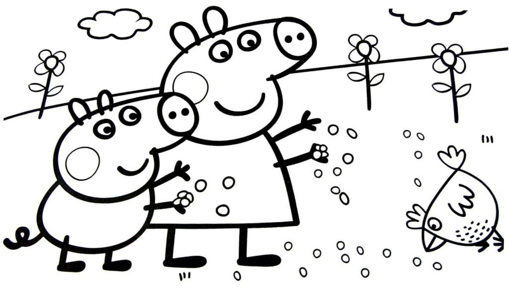 Çocuklar İçin Peppa Pig Boyama Sayfaları 