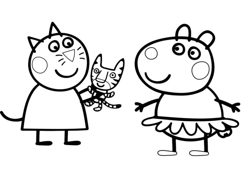 Çocuklar İçin Peppa Pig Boyama Sayfaları 