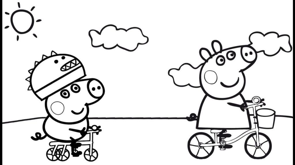 Çocuklar İçin Peppa Pig Boyama Sayfaları 