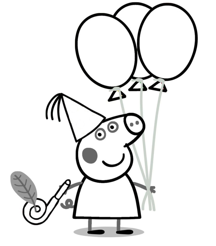 Çocuklar İçin Peppa Pig Boyama Sayfaları 