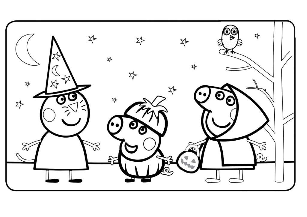 Çocuklar İçin Peppa Pig Boyama Sayfaları 