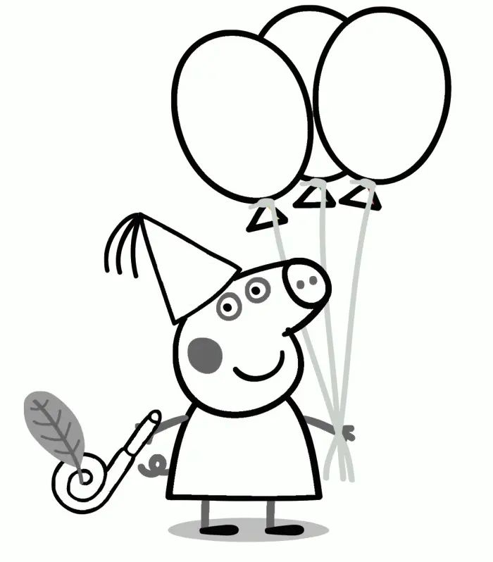 Çocuklar İçin Peppa Pig Boyama Sayfaları 