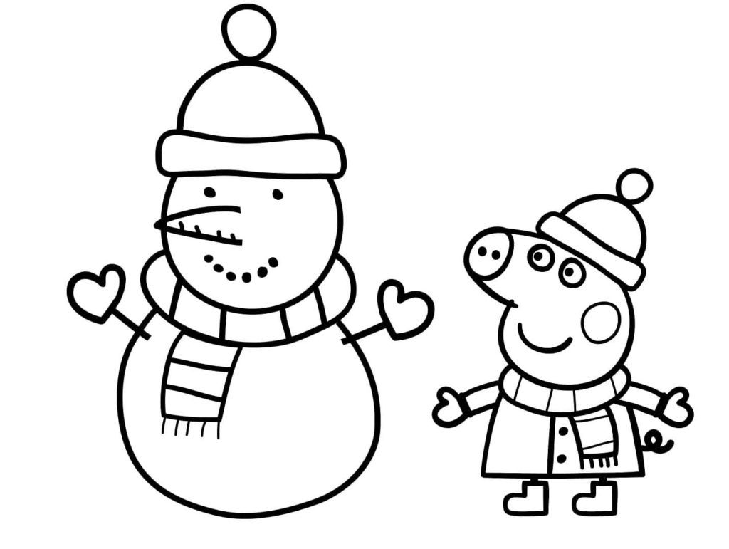 Çocuklar İçin Peppa Pig Boyama Sayfaları 