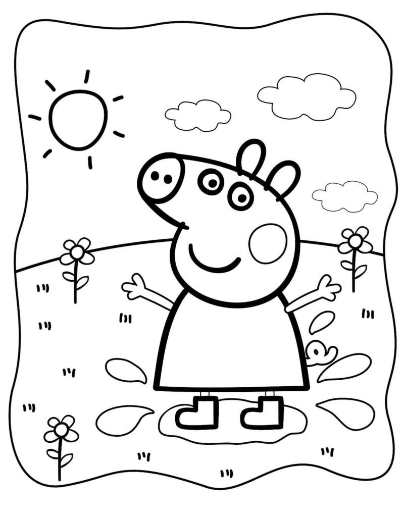 Çocuklar İçin Peppa Pig Boyama Sayfaları 