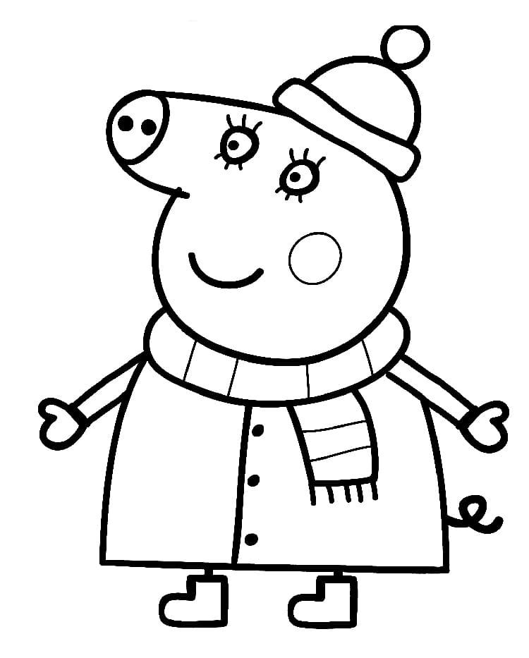 Çocuklar İçin Peppa Pig Boyama Sayfaları 