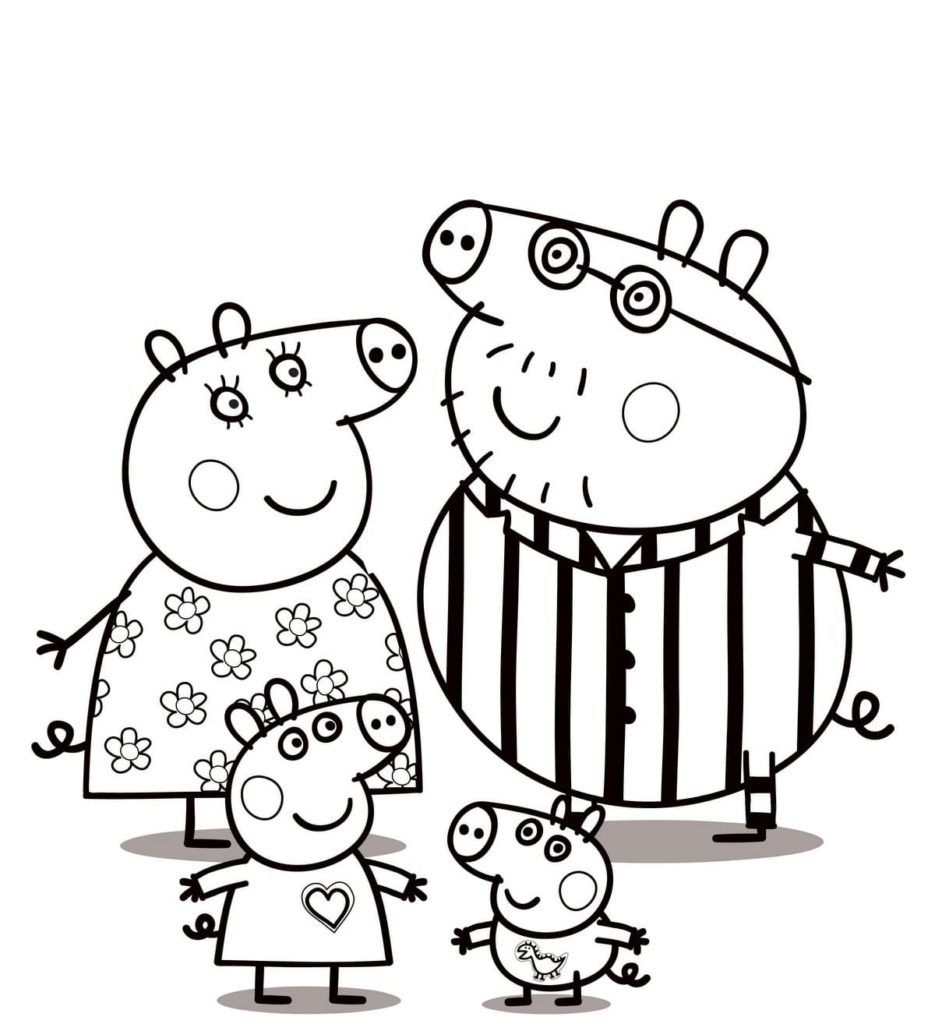 Çocuklar İçin Peppa Pig Boyama Sayfaları 