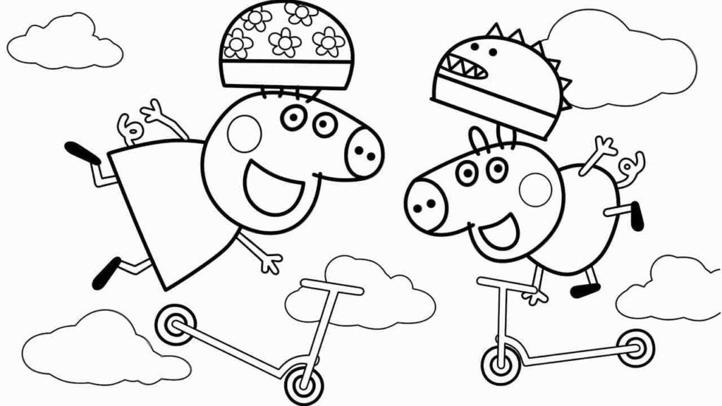 Çocuklar İçin Peppa Pig Boyama Sayfaları 