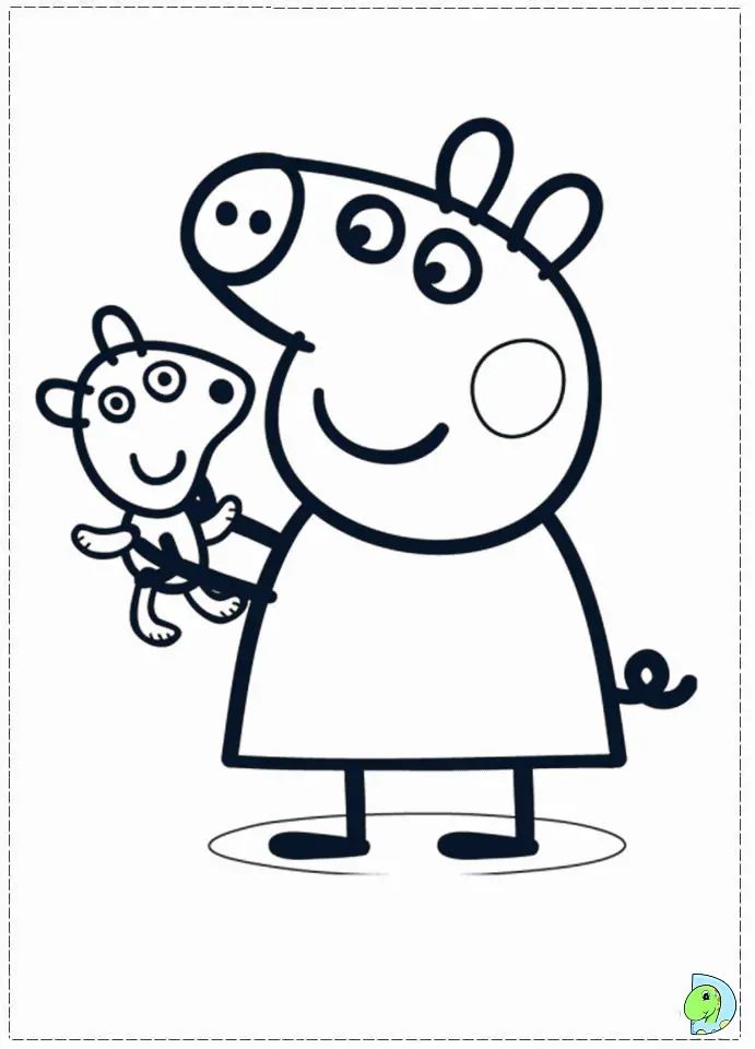 Çocuklar İçin Peppa Pig Boyama Sayfaları 